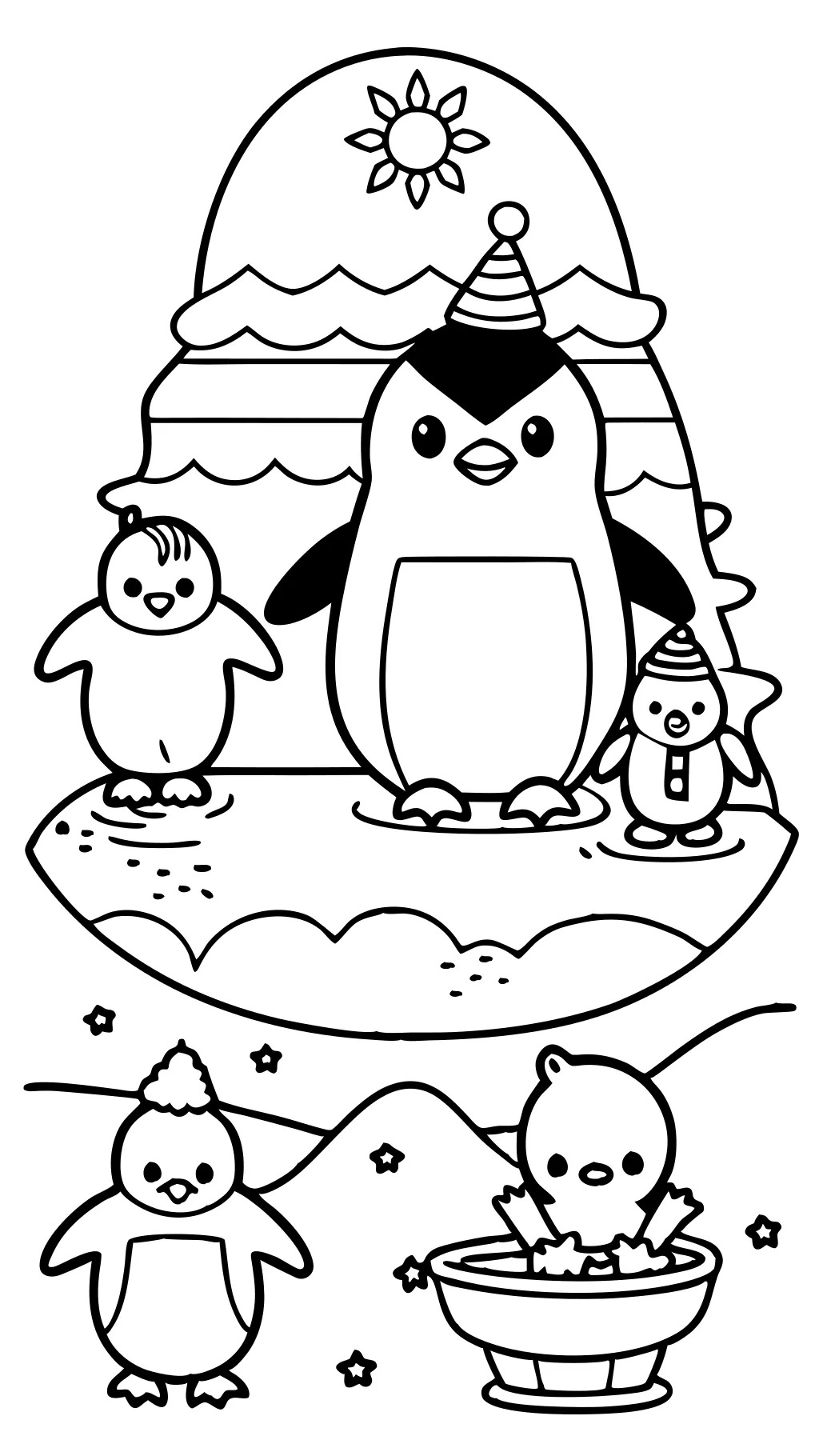 Páginas para colorear pingüinos